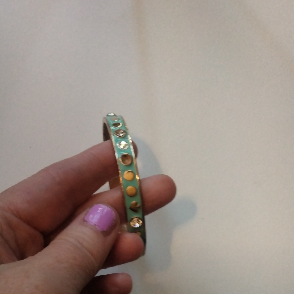 Kate Spade Gold Green bangle bracelet - Picture 3 of 6